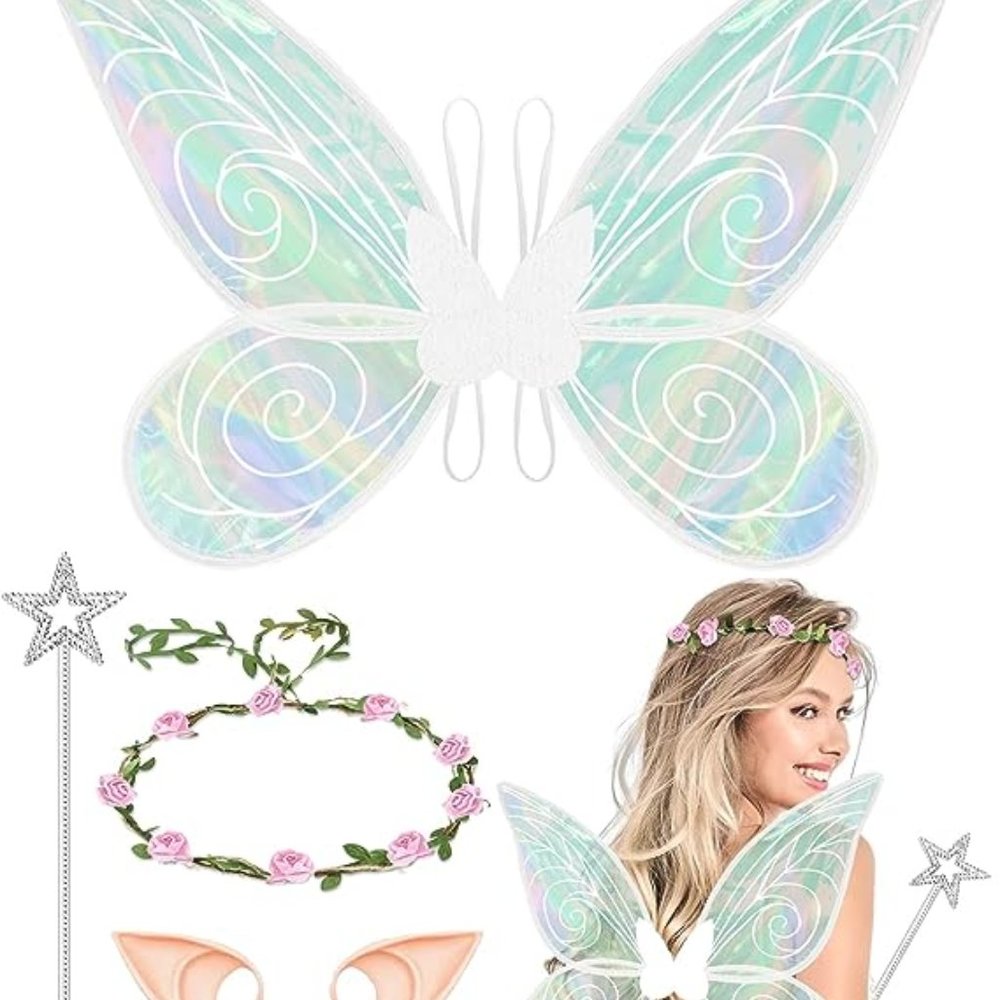 NEW Fairy Wings for Women Adults Butterfly Costume with Elf Ears